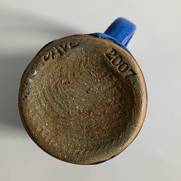 Blue Glazed Pottery Mug with Lobster by DAVE - Picture 8 of 8